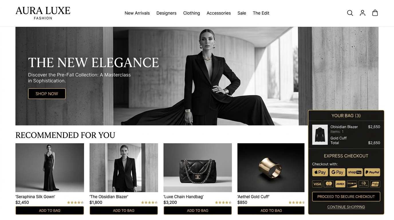 E-commerce project — Aura Luxe Fashion