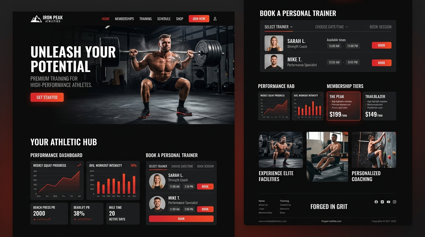 Iron Peak Athletics — High-performance gym website by Bold Anchor