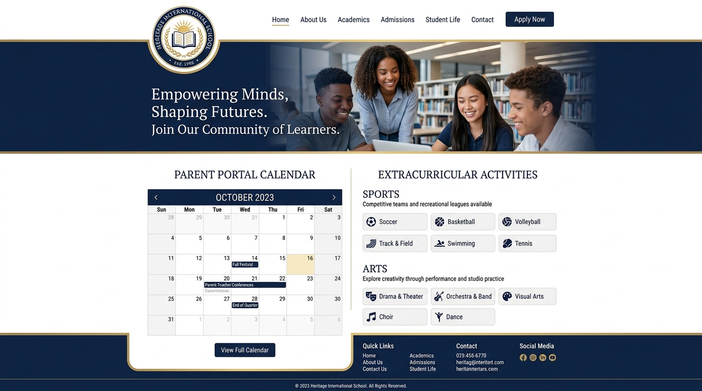 Heritage International School — K-12 platform by Bold Anchor